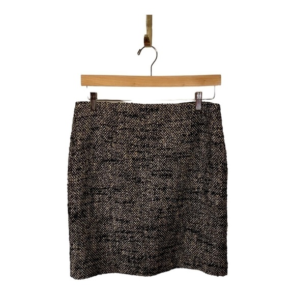 LE Elliot Lauren Black, Tan and White Tweed Mini Skirt - Size 6 - Picture 4 of 8